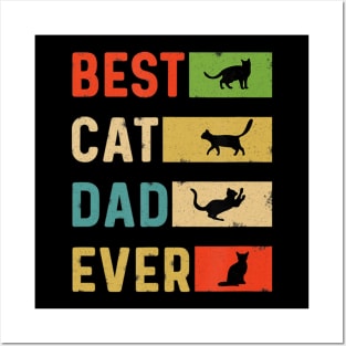 Best Cat Dad Ever Birthday Cool Daddy Cat Lover Posters and Art